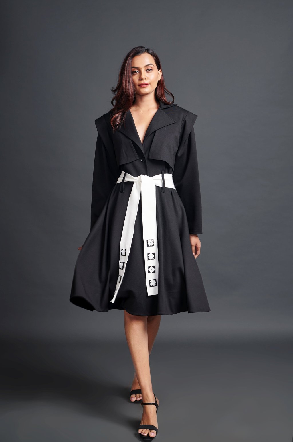 Jacket Dress with Sash Belt