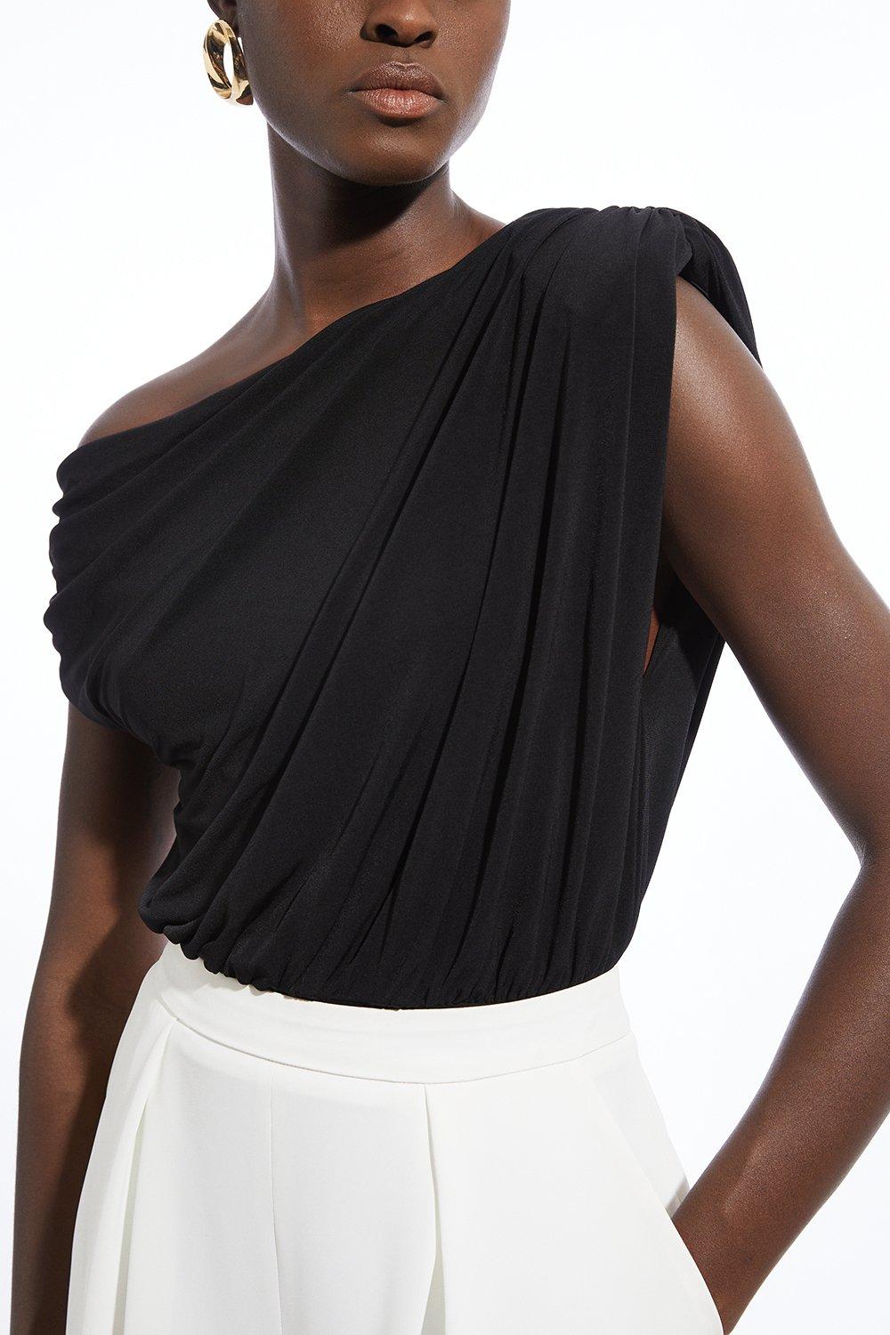 Jersey Crepe Asymmetric Bodysuit