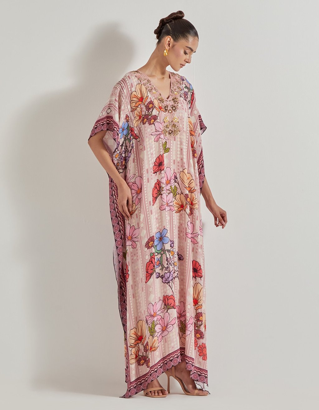 Multicolor Petal Prism Printed Kaftan