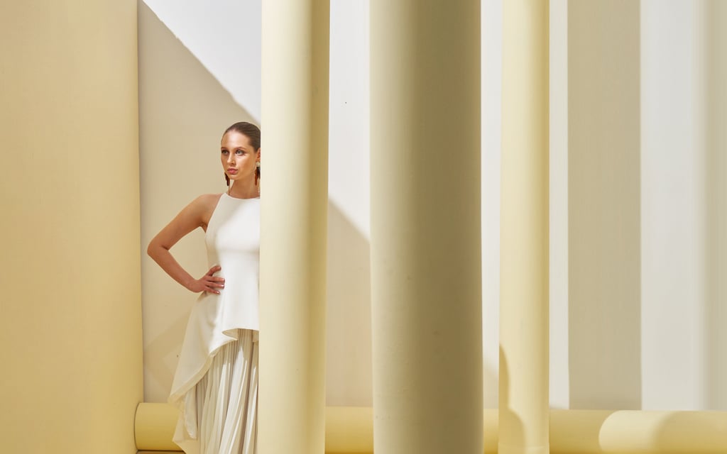 Peplum Pleated Gown