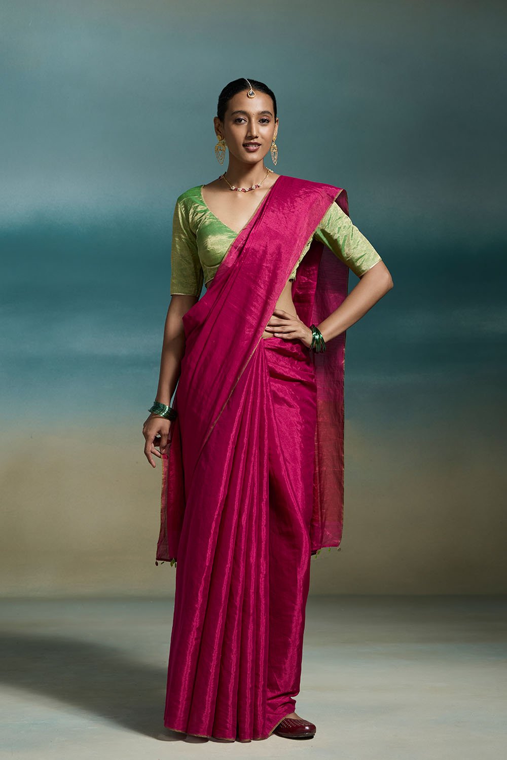 Preyasi Handloom Tissue Pink Sarees