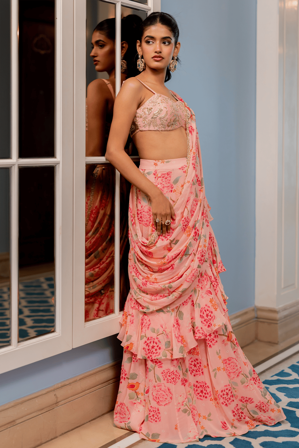 Tatiana Saree Set - Pink