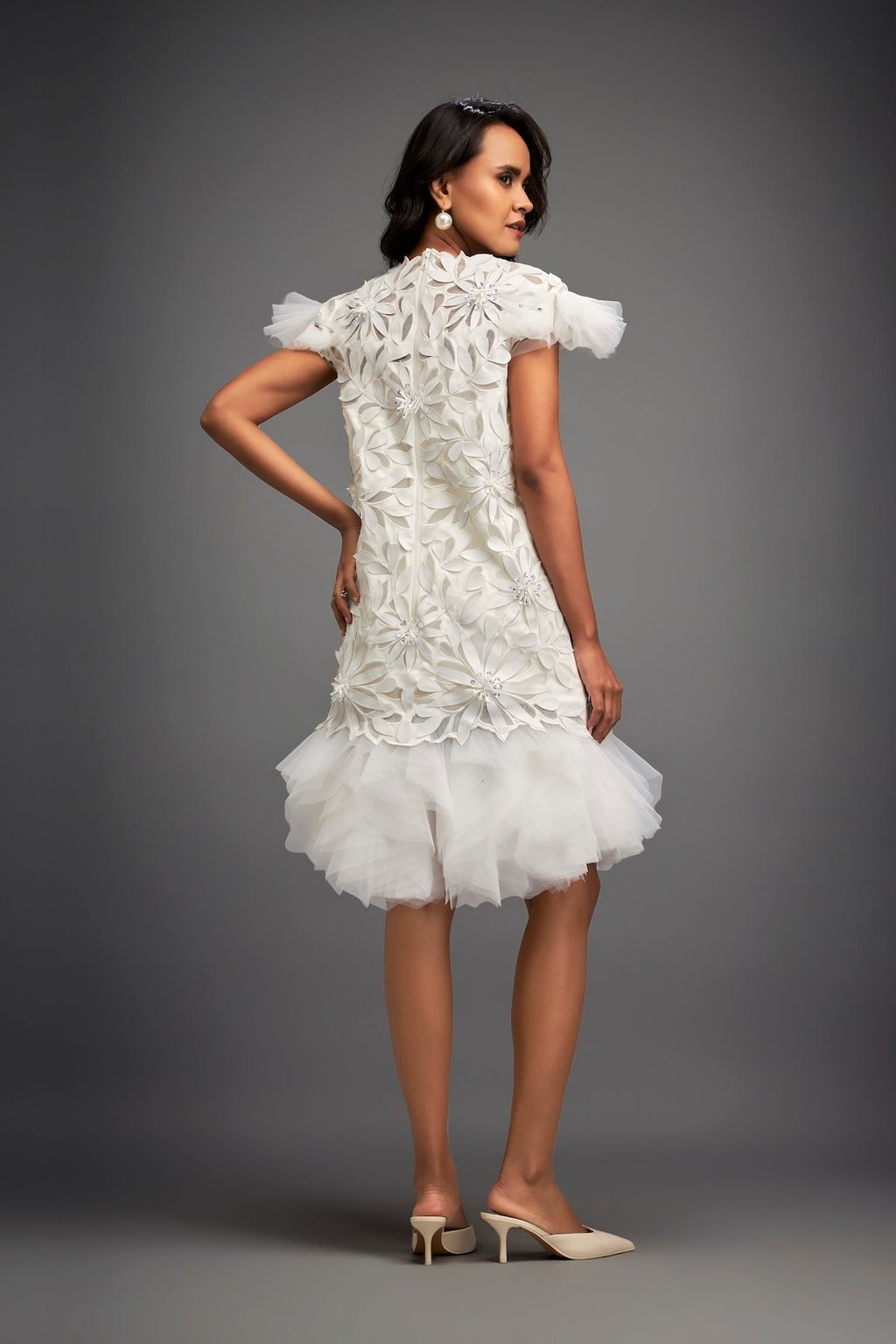Short Floral Applique Dress