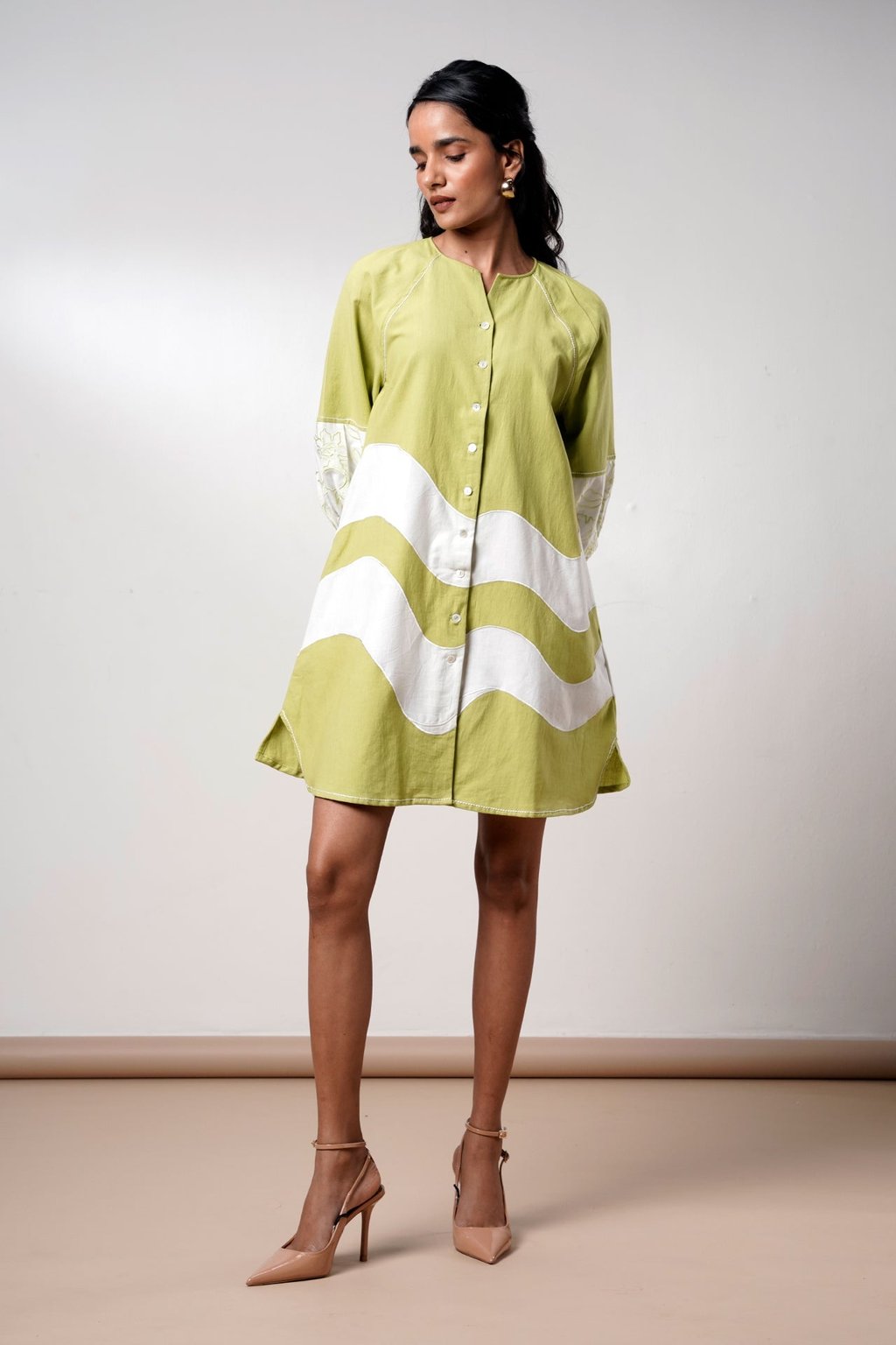 Hope Olive Bloom Short Dress