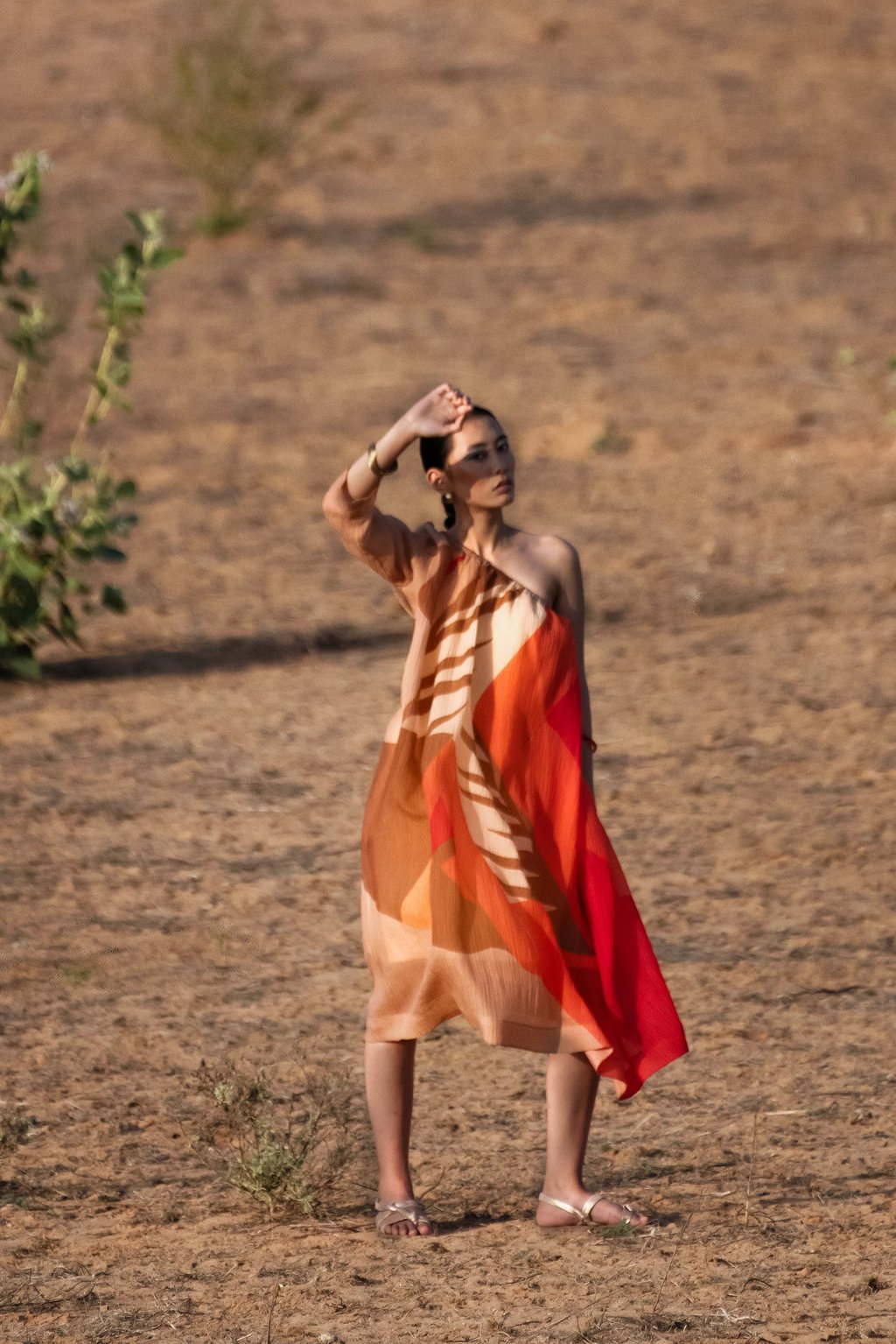 Prism Fern Brown & Orange Dress