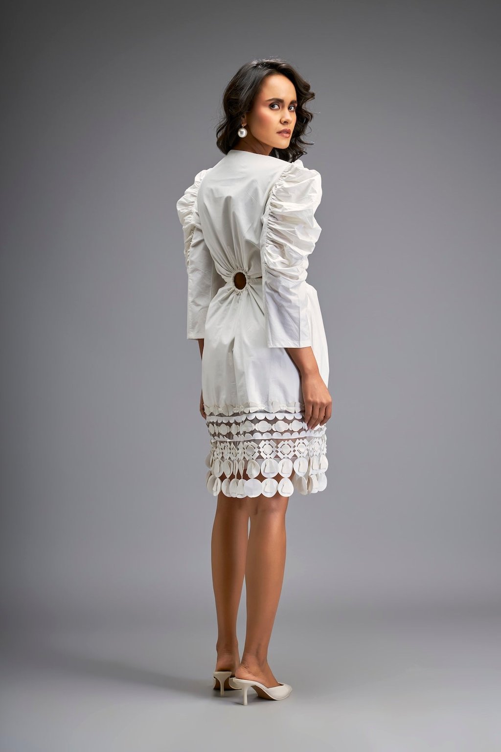 Structured Dress with Applique Hemline