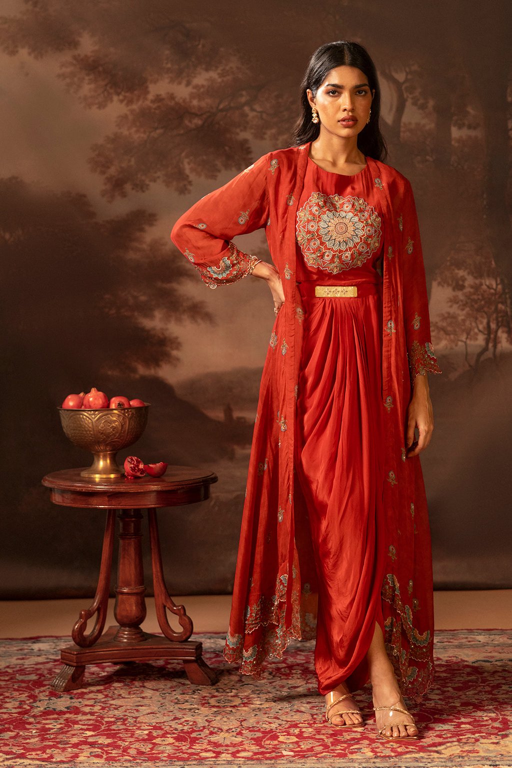 Eraya Embellished Drape Dress Set