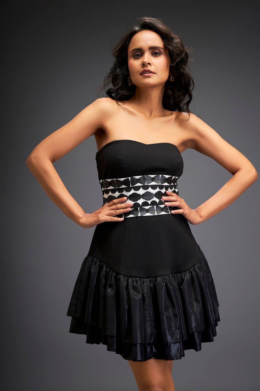 Tube Dress with Corset Detailing Belt