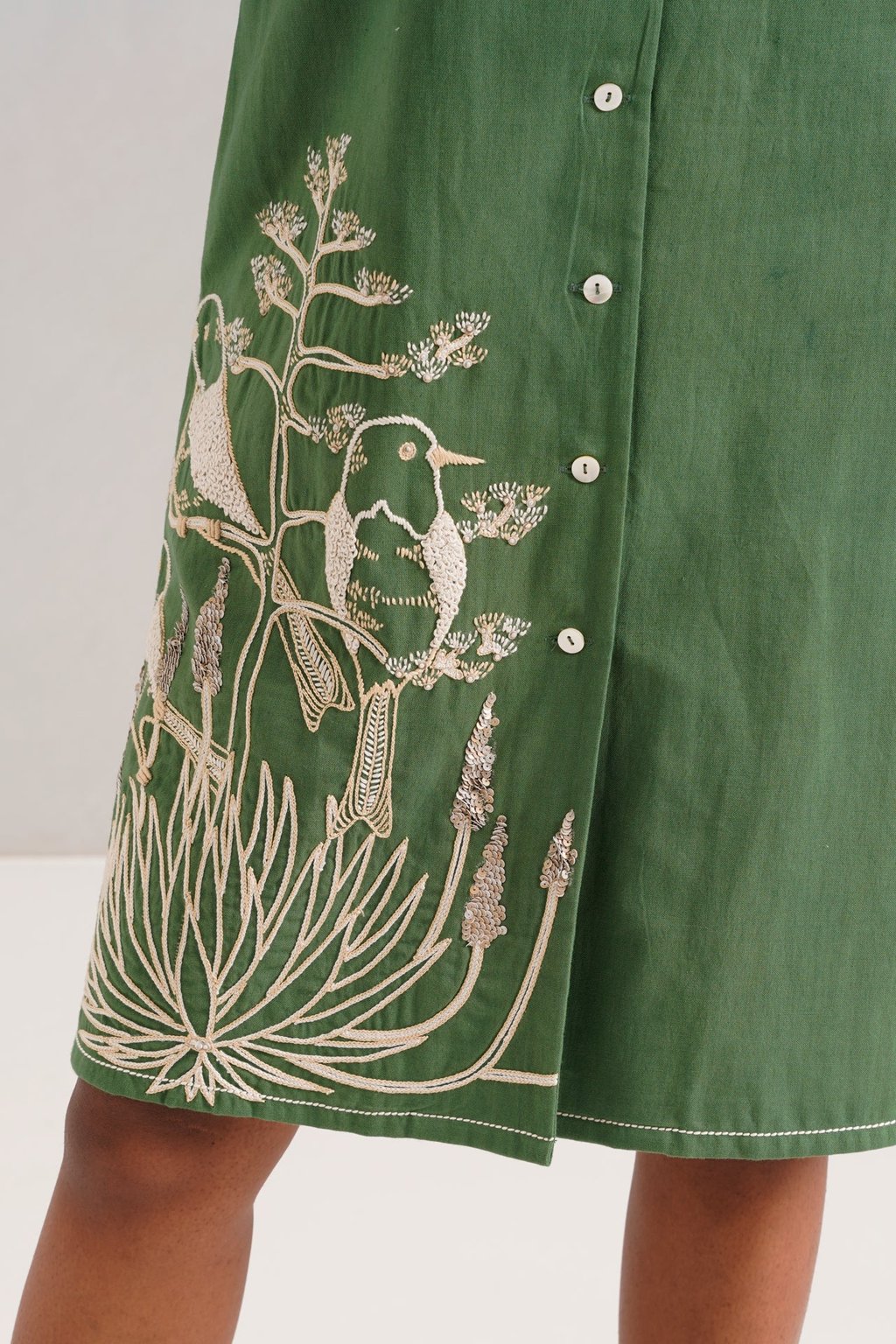 Taiwo - Embroidered Shirt Dress