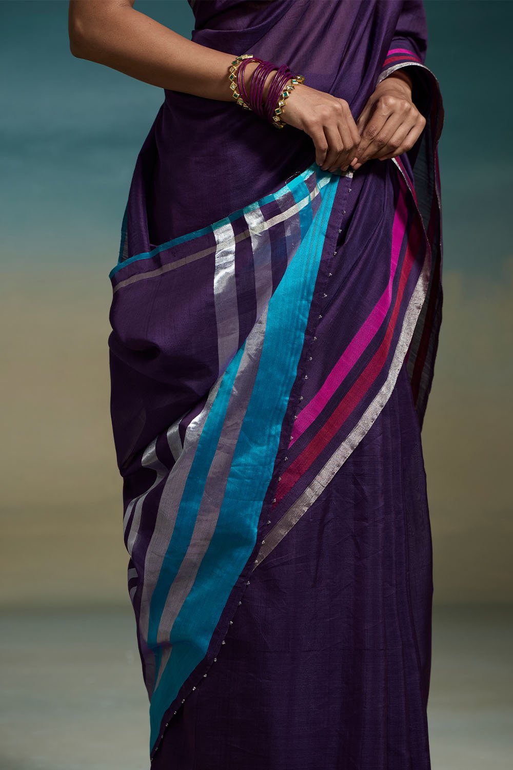 Vasavi Handloom Chanderi Purple Sarees