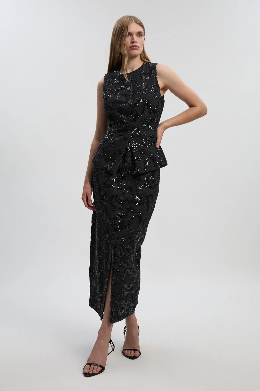 Sequin Denim Waistcoat