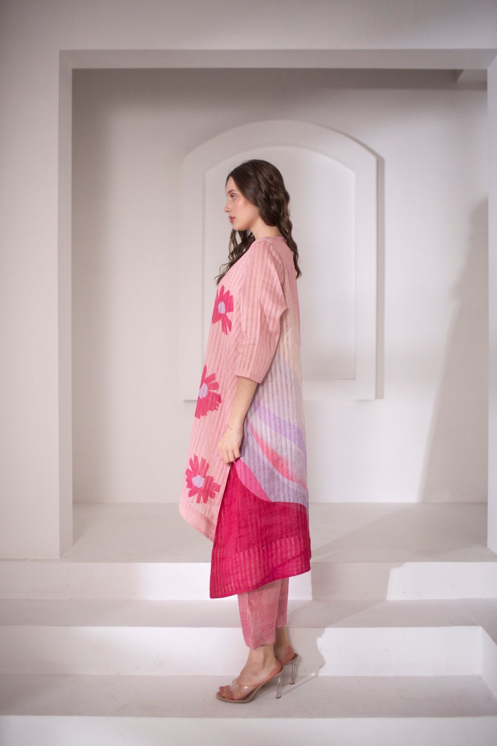 Light Peach Kaftan Tail Set
