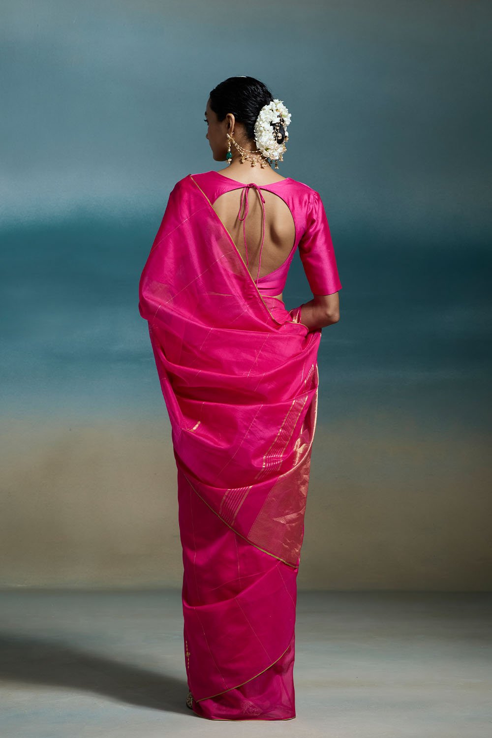 Nayika Handloom Chanderi Pink Sarees