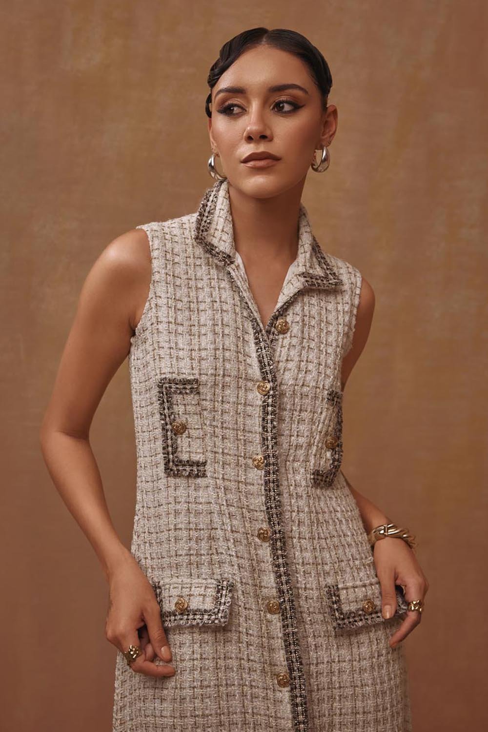 Metallic Midi Dress