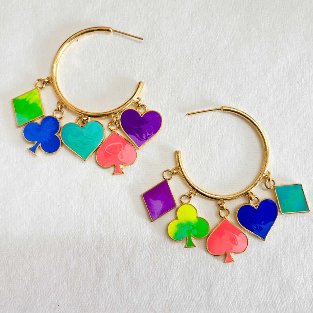 Game of Cards Gold Hoops
