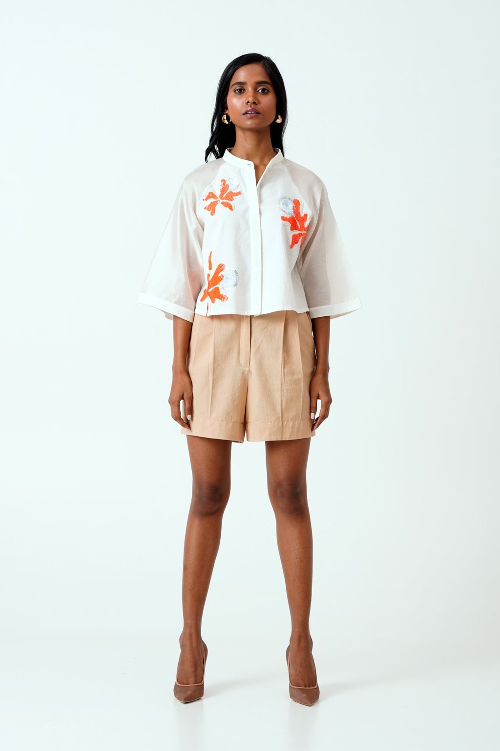 Ivory Zola - Raglan Sleeve Crop Shirt