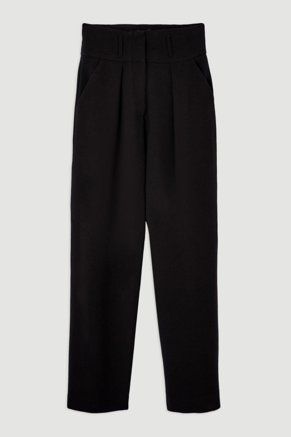 Tailored High Waisted Pleated Wide Leg Trousers
