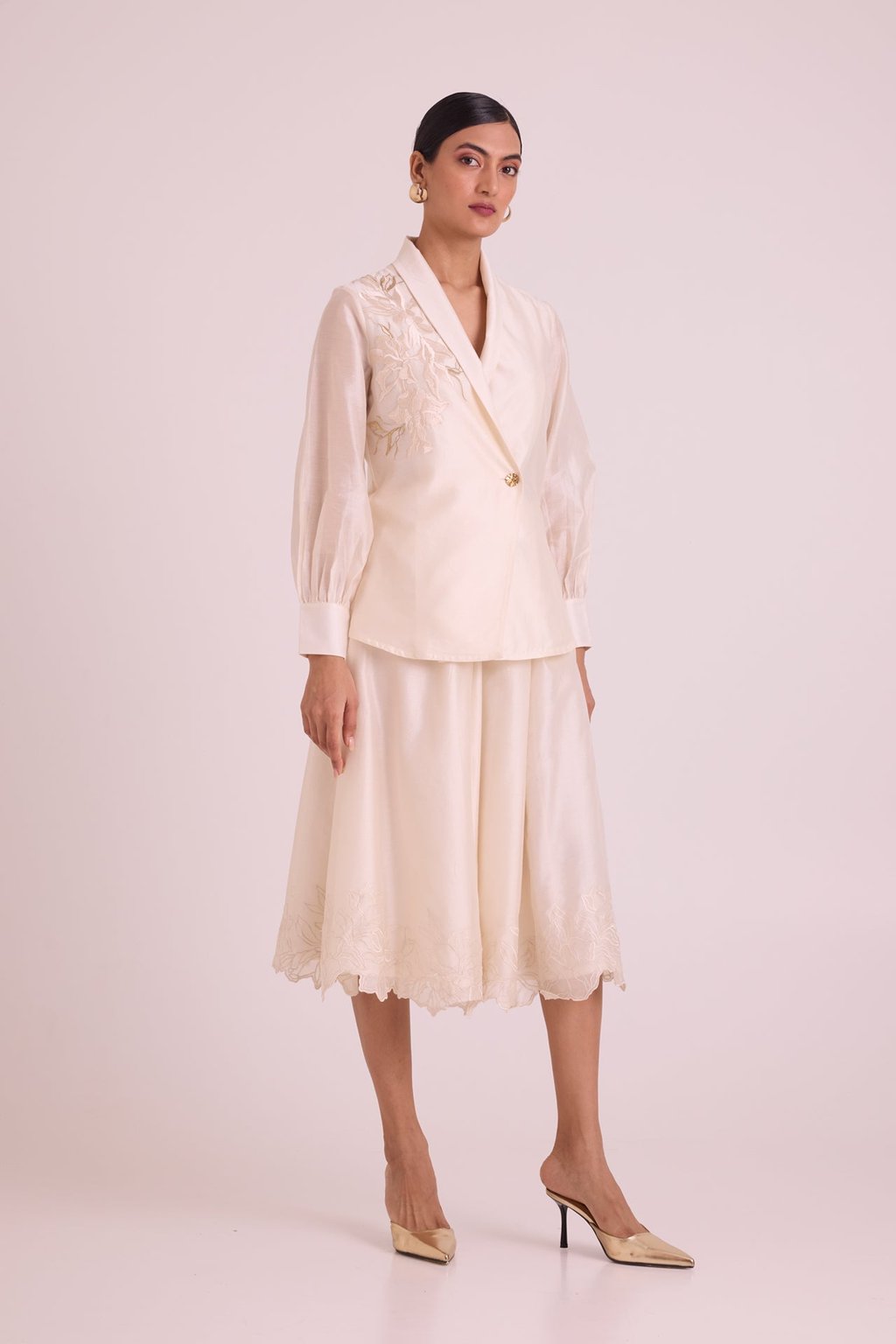 Murphy - Broach Wrap Top & Duchess Skirt