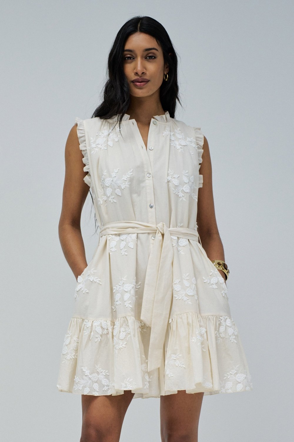 Shirt Dress with Flower