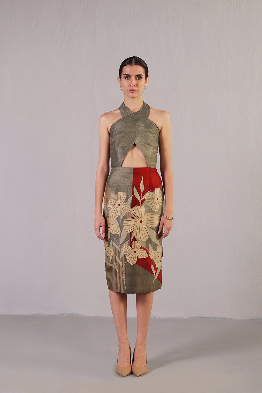 Botanica Wine & Grey Dress