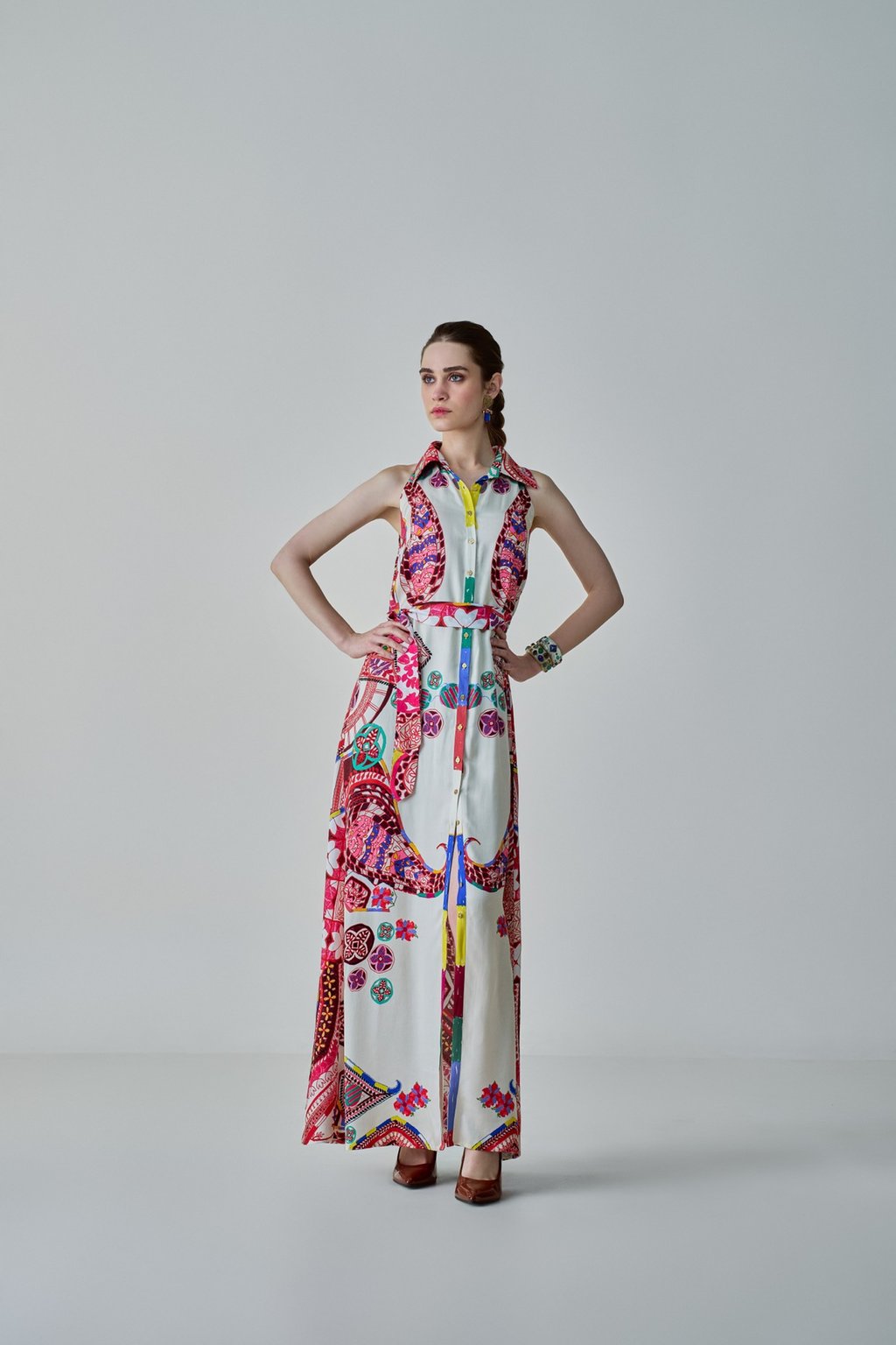 Ella Dress Ivory/Multi