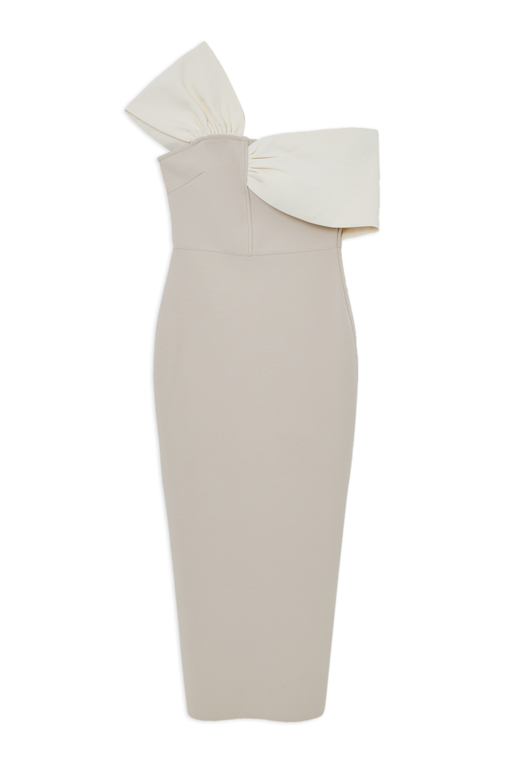 Figure Form Bandage Asymmetric Strap Knit Midi Dress
