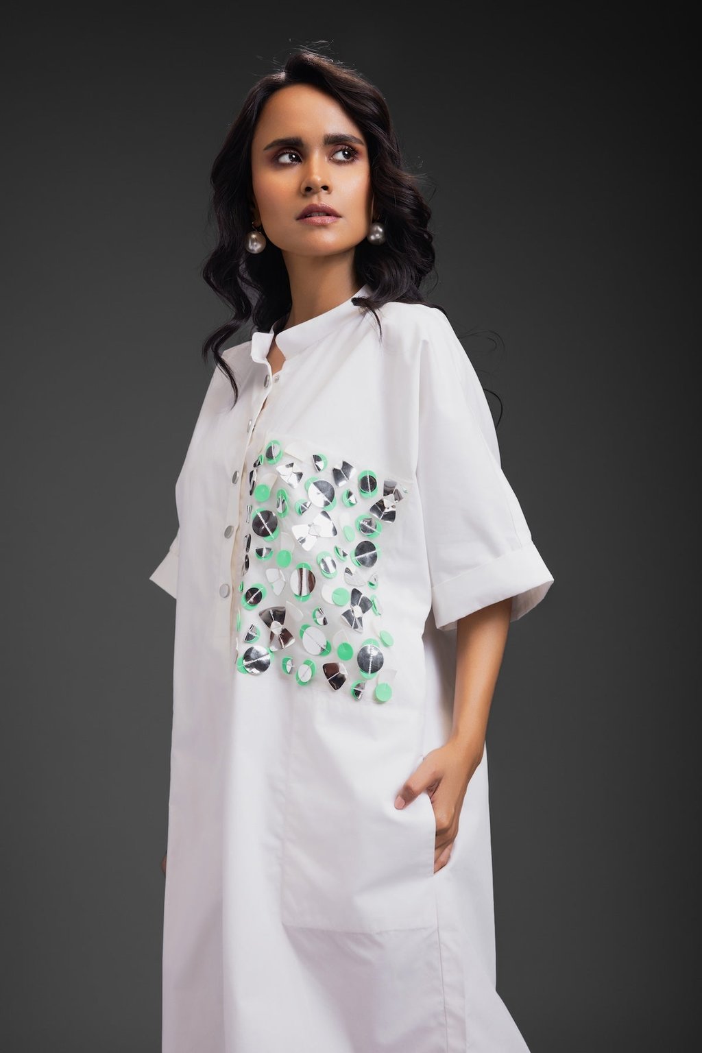 Relaxed Straight Fit Dress with Pocket