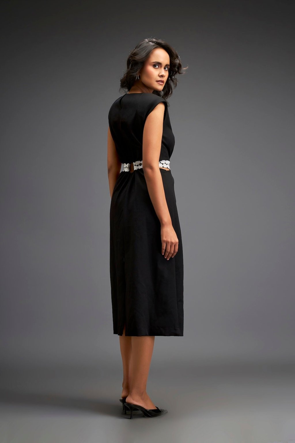 Waist Cut Out Dress Comes with Belt