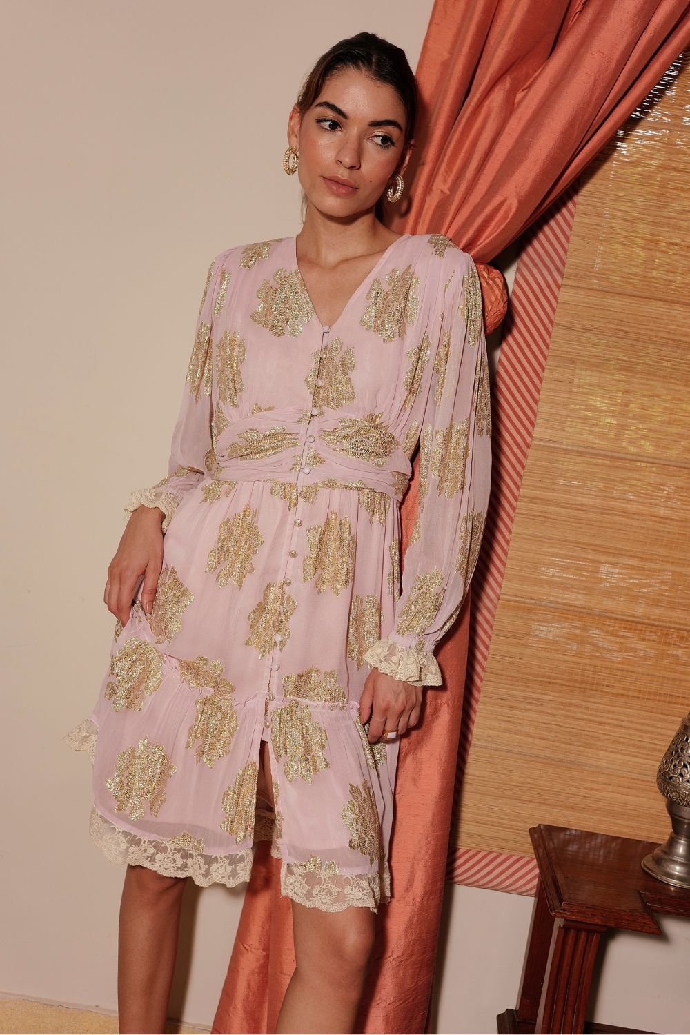 Metallic Roseate Dress