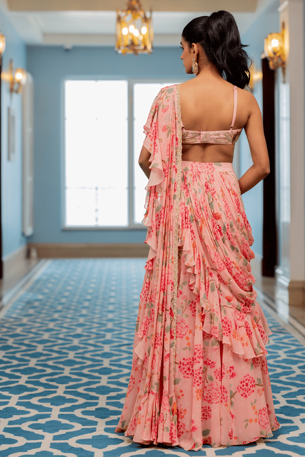 Tatiana Saree Set - Pink