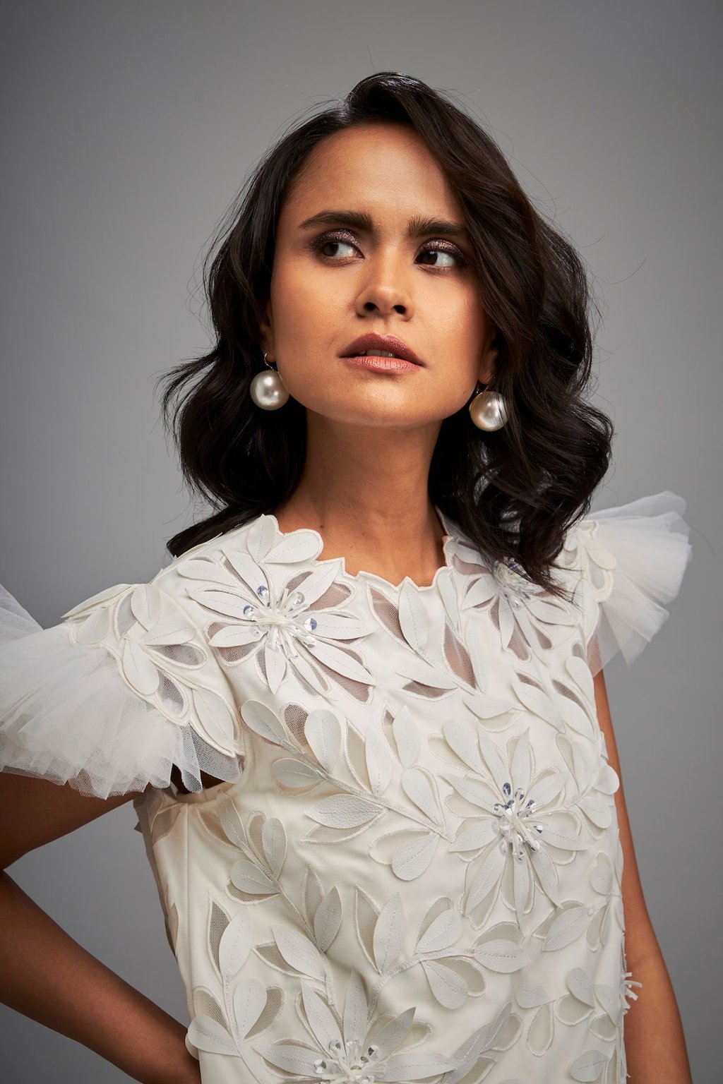 Short Floral Applique Dress