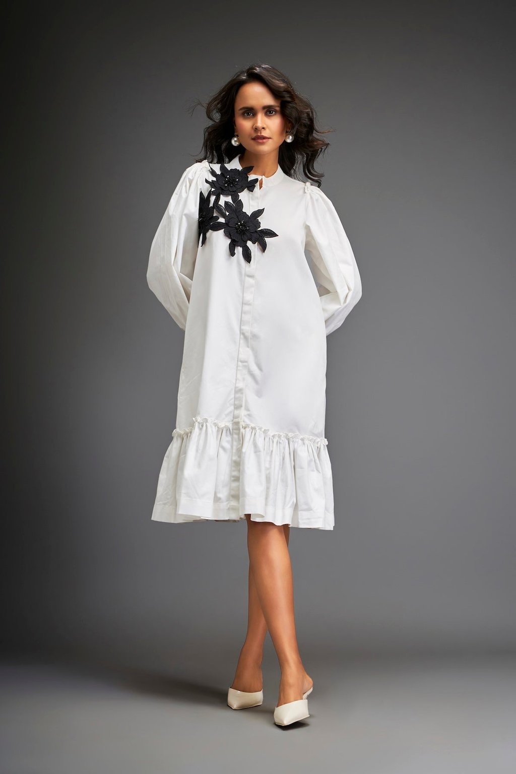 Shirt Dress with Detailing on One Side