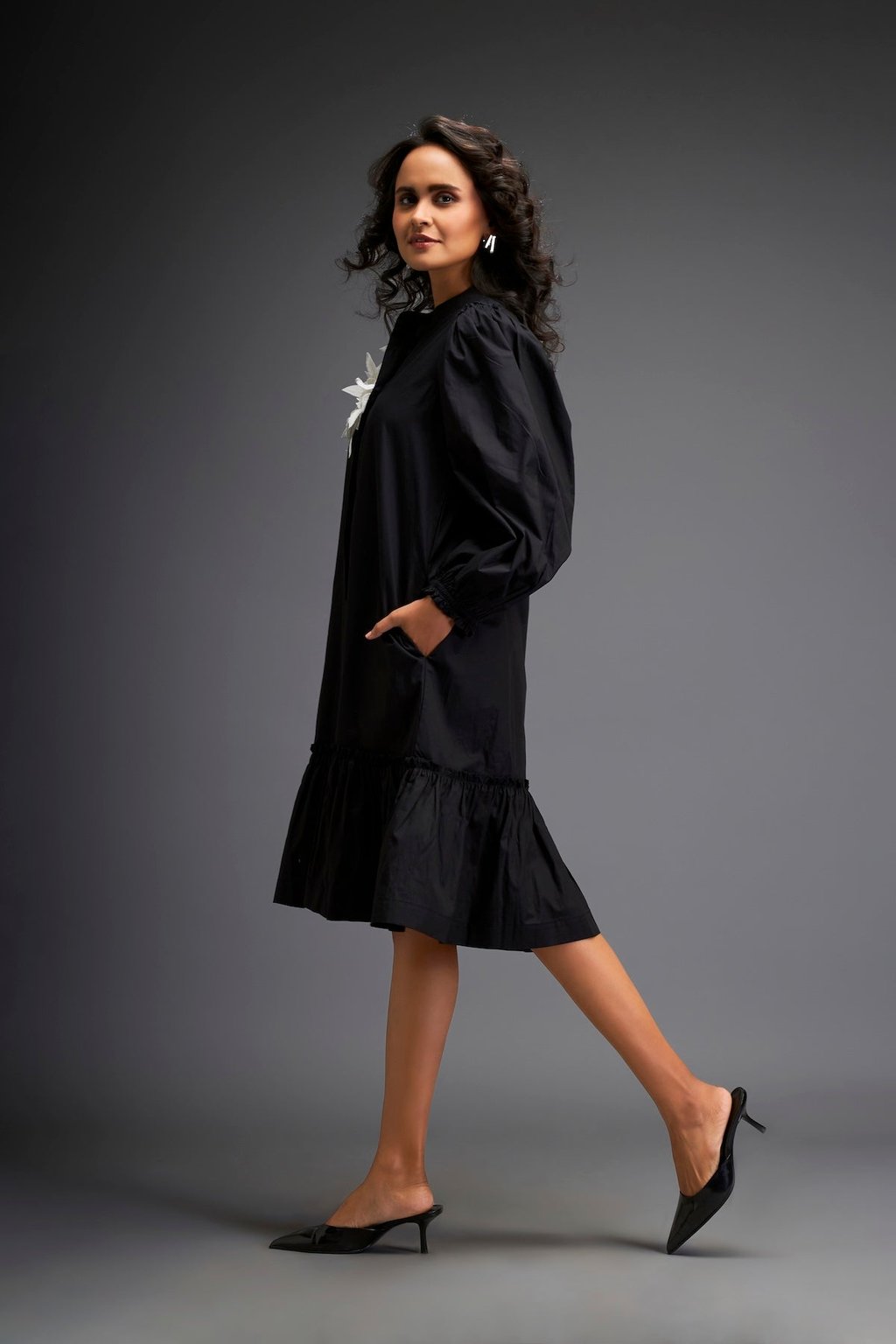 Shirt Dress with Detailing on One Side