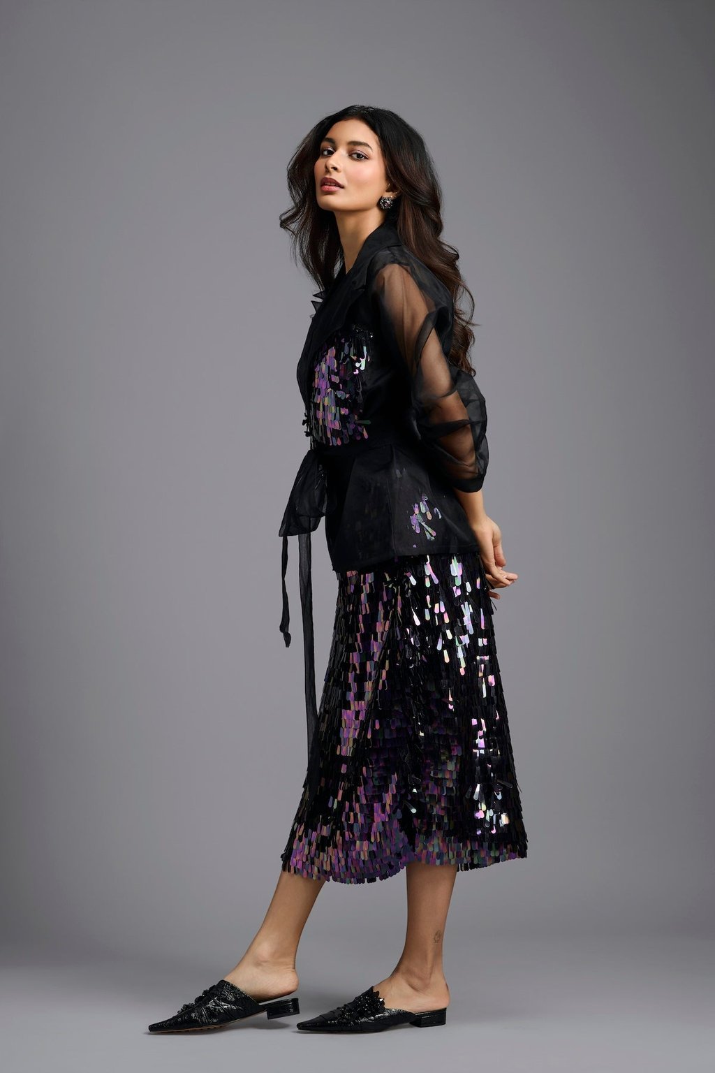 Sequin Midi Skirt