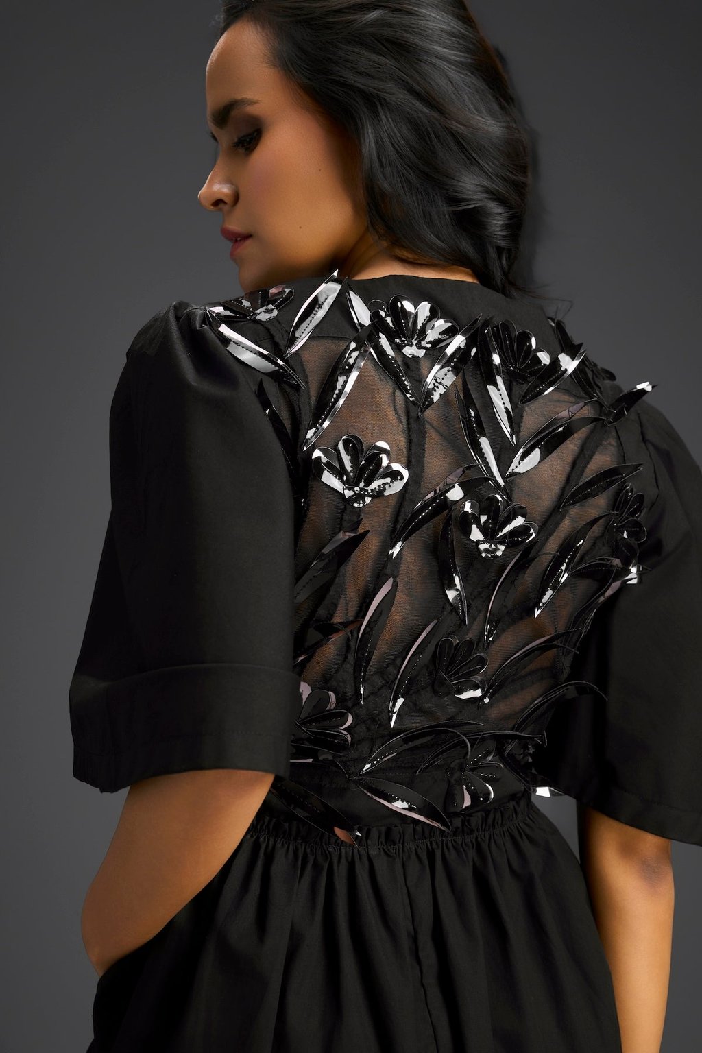 3d Floral Embellished Playsuit