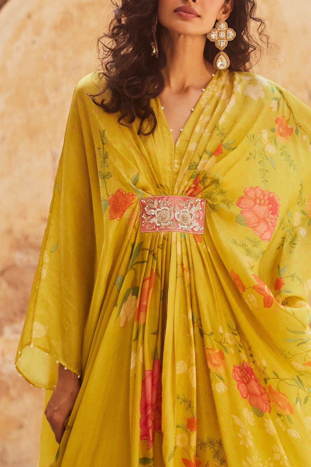 Lime Yellow Kaftan Set