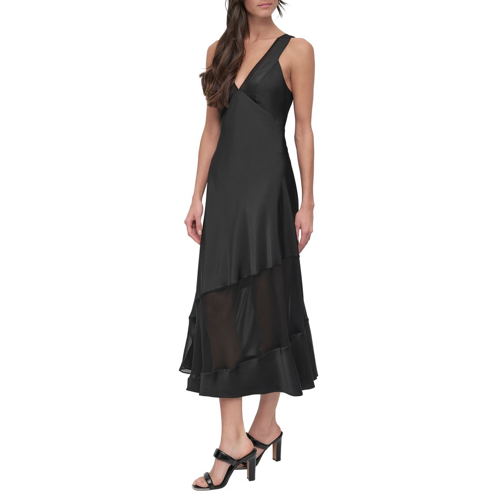 S/L V Nck Asym Dress