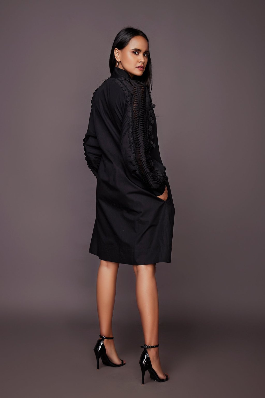 A-Line Dress with 3d Cutwork