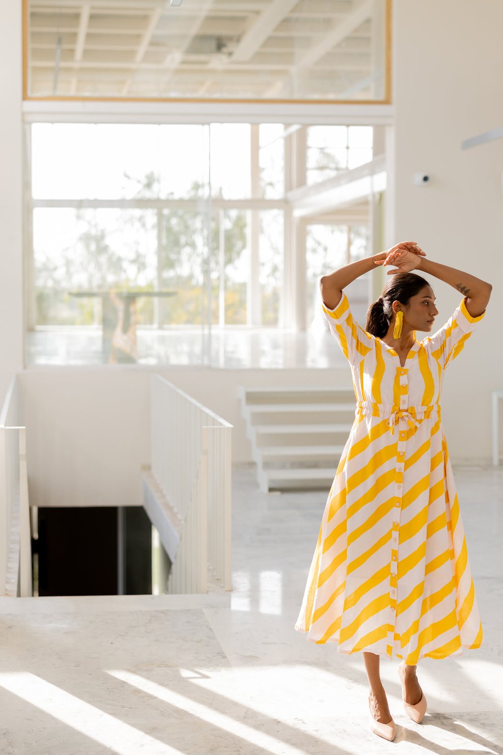 Lemonberry Draw-Cord Dress