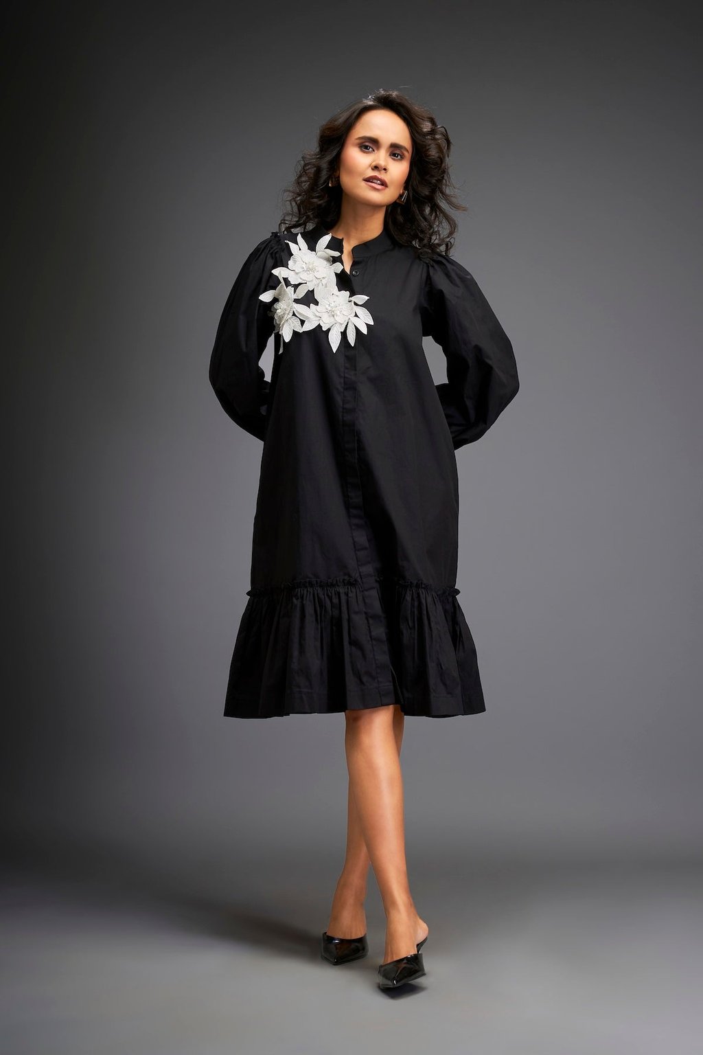 Shirt Dress with Detailing on One Side