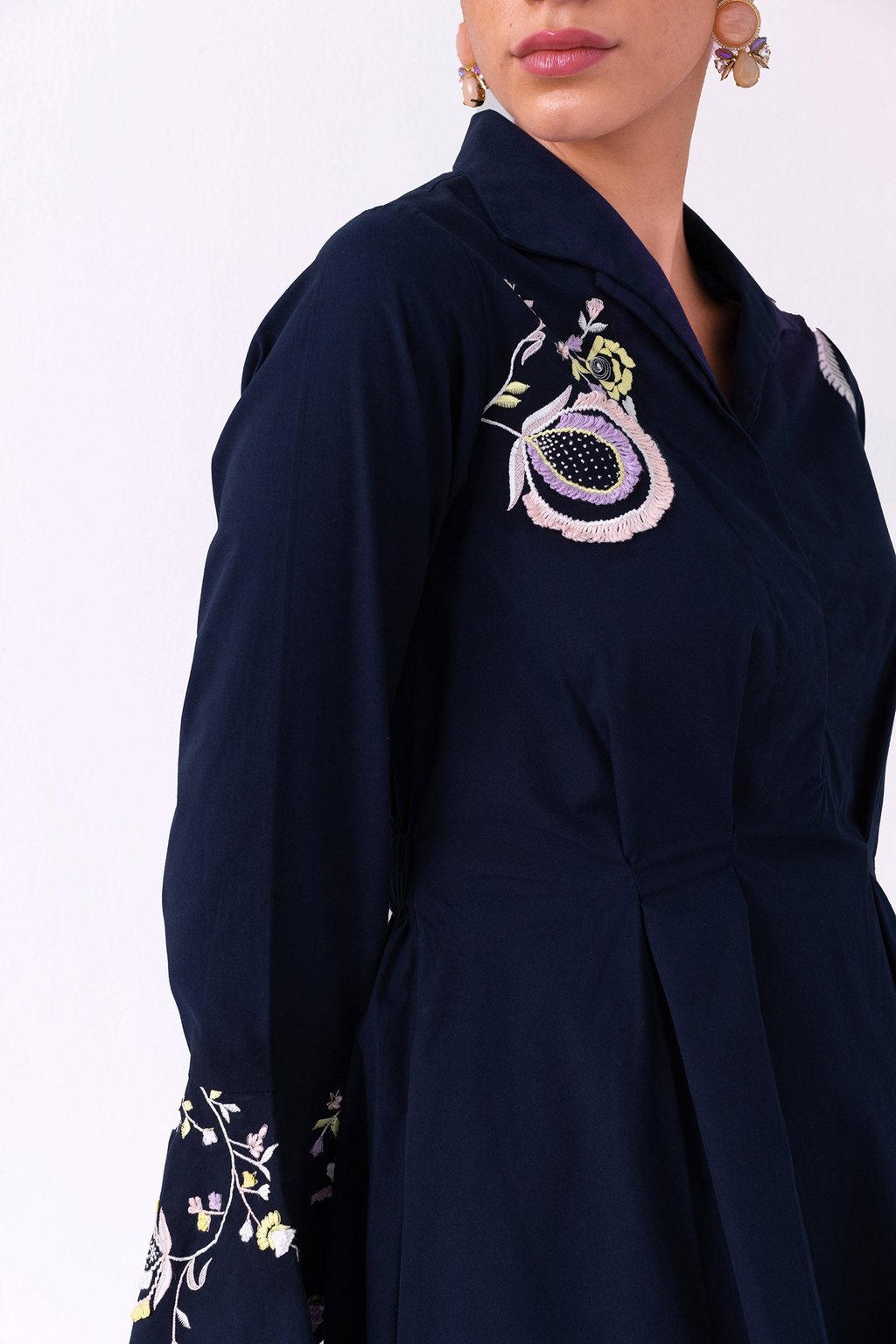 Paloma Dress Midi Navy