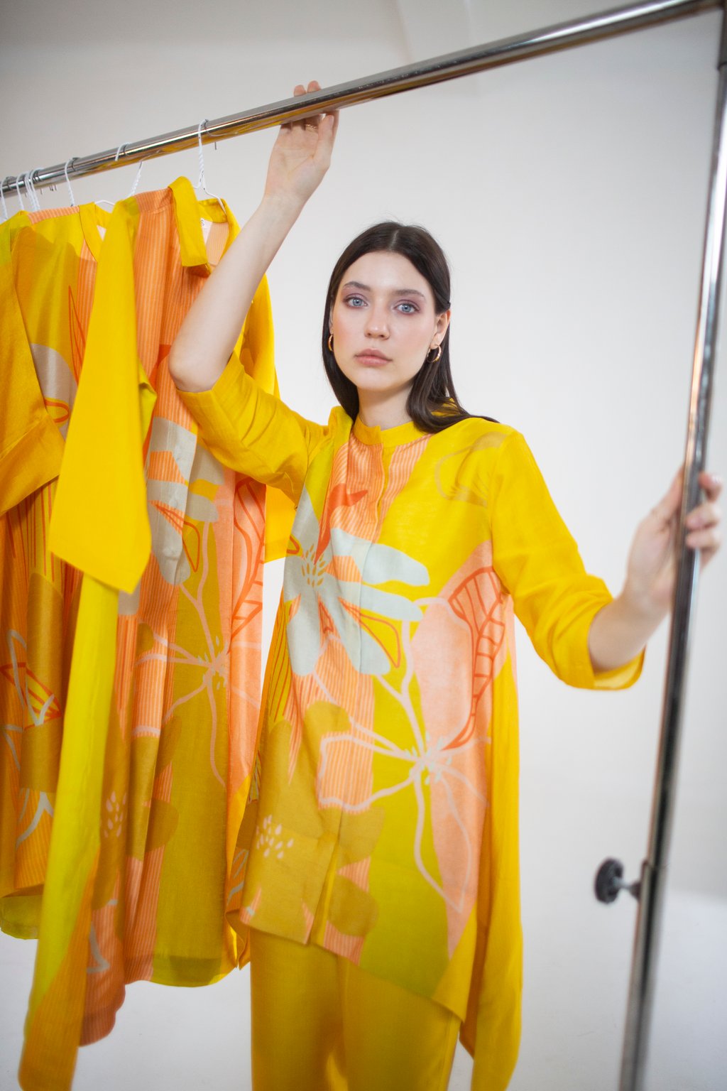 Yellow Short Kaftan Tail Set
