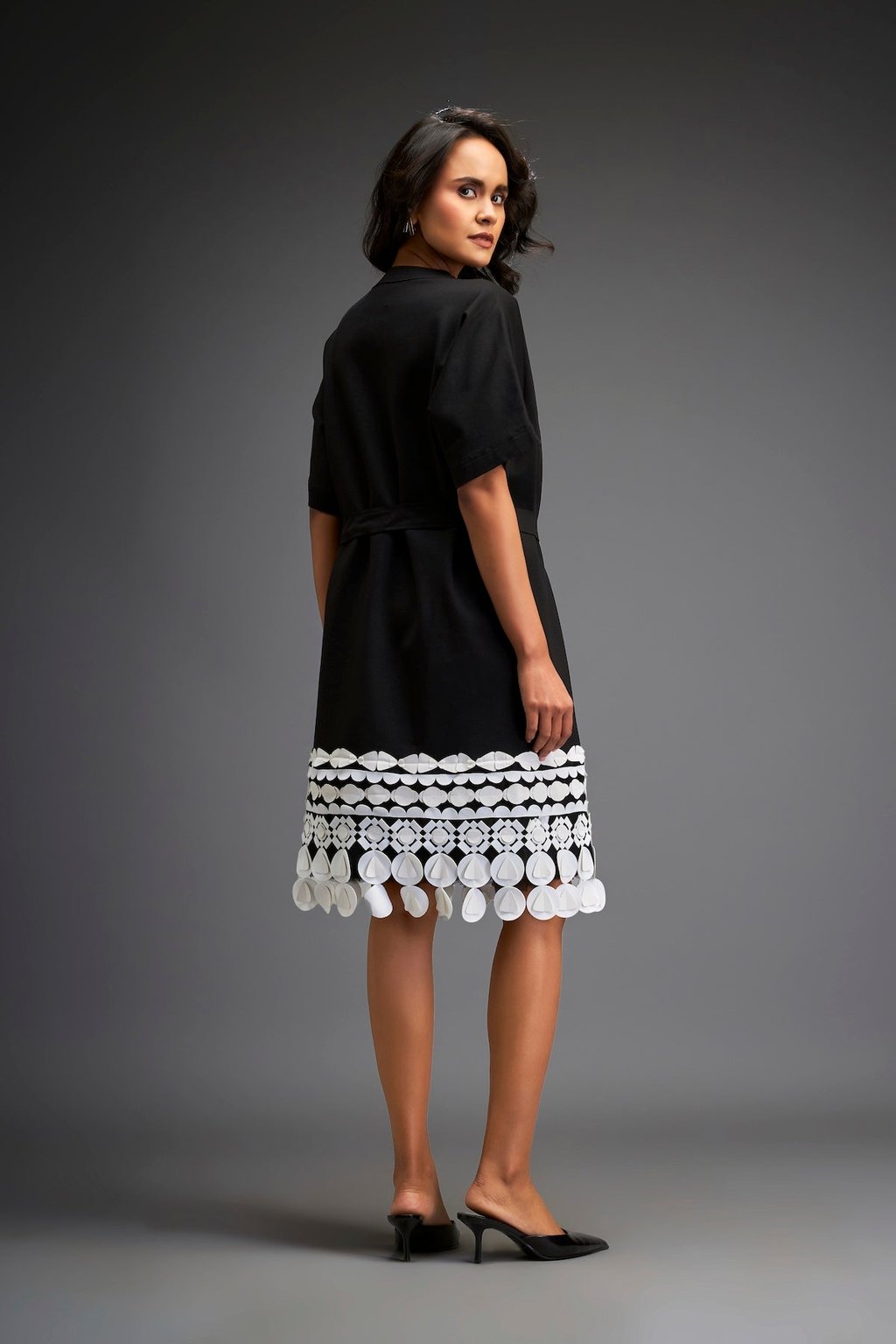 Short Dress with Detailing on the Hem