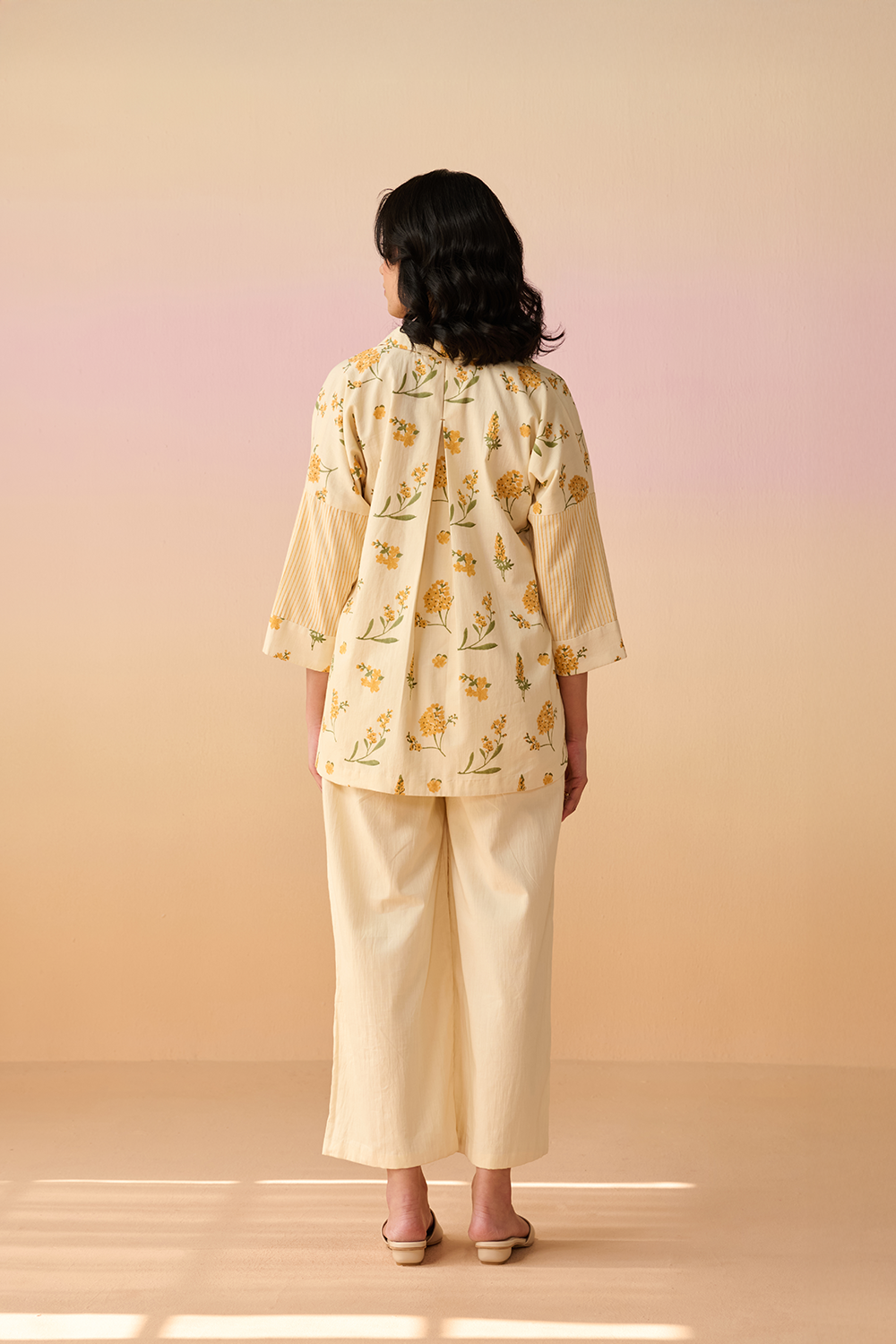 Ivory Cotton Hand Block Floral Print Co-Ord Set