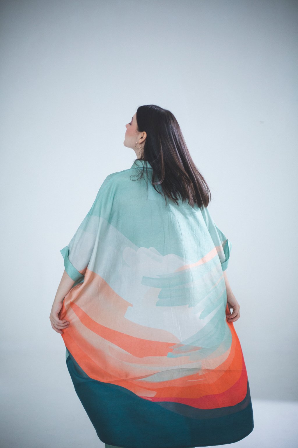 Deep Turquoise High Low Kaftan Set