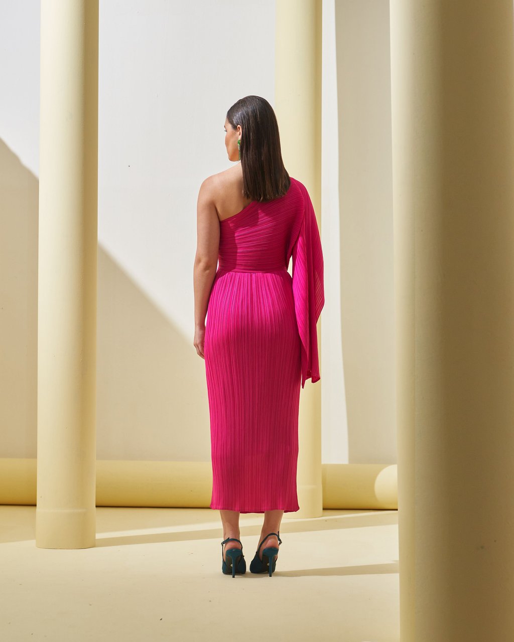 One Shoulder Drape Dress
