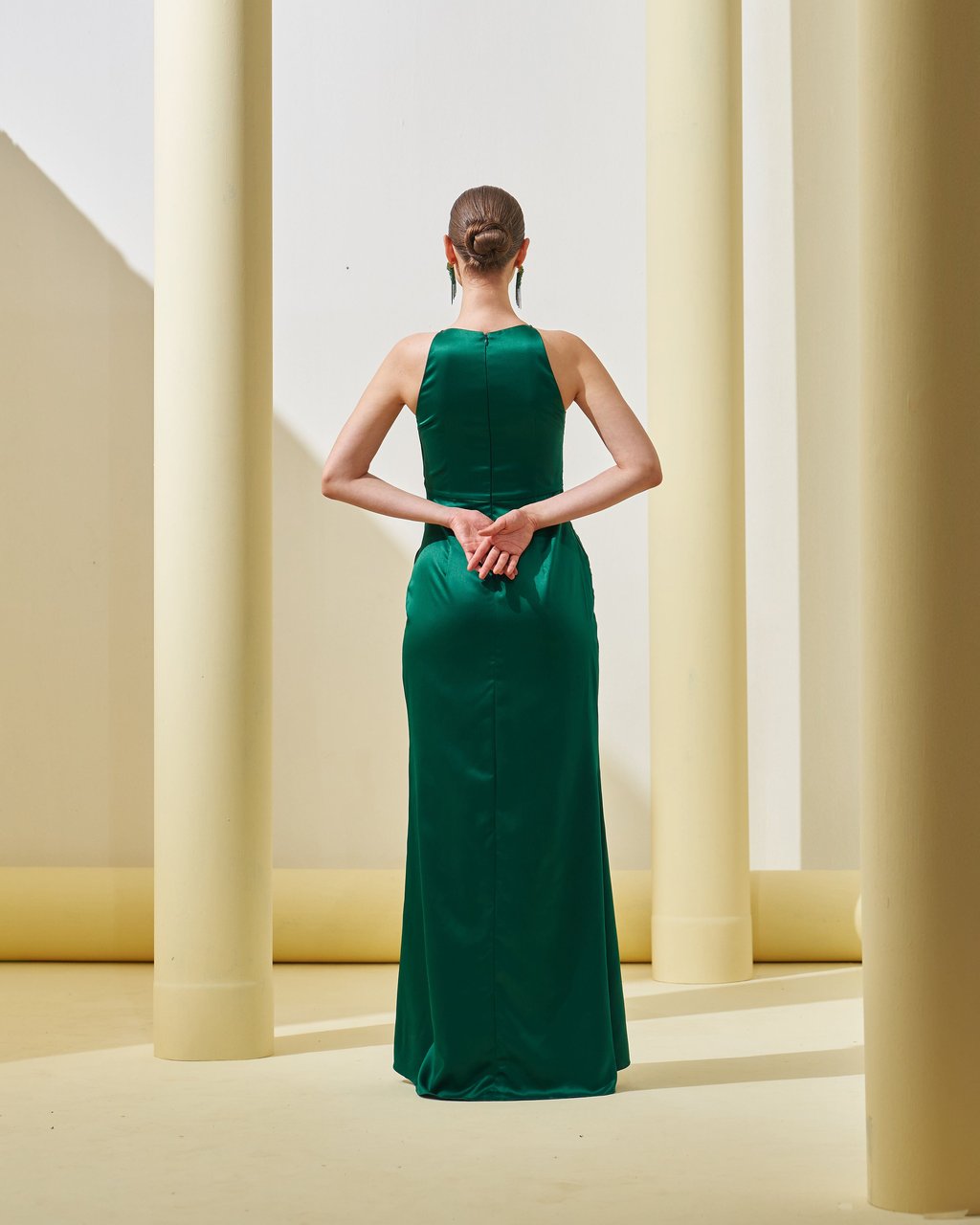Pleated Drape Gown