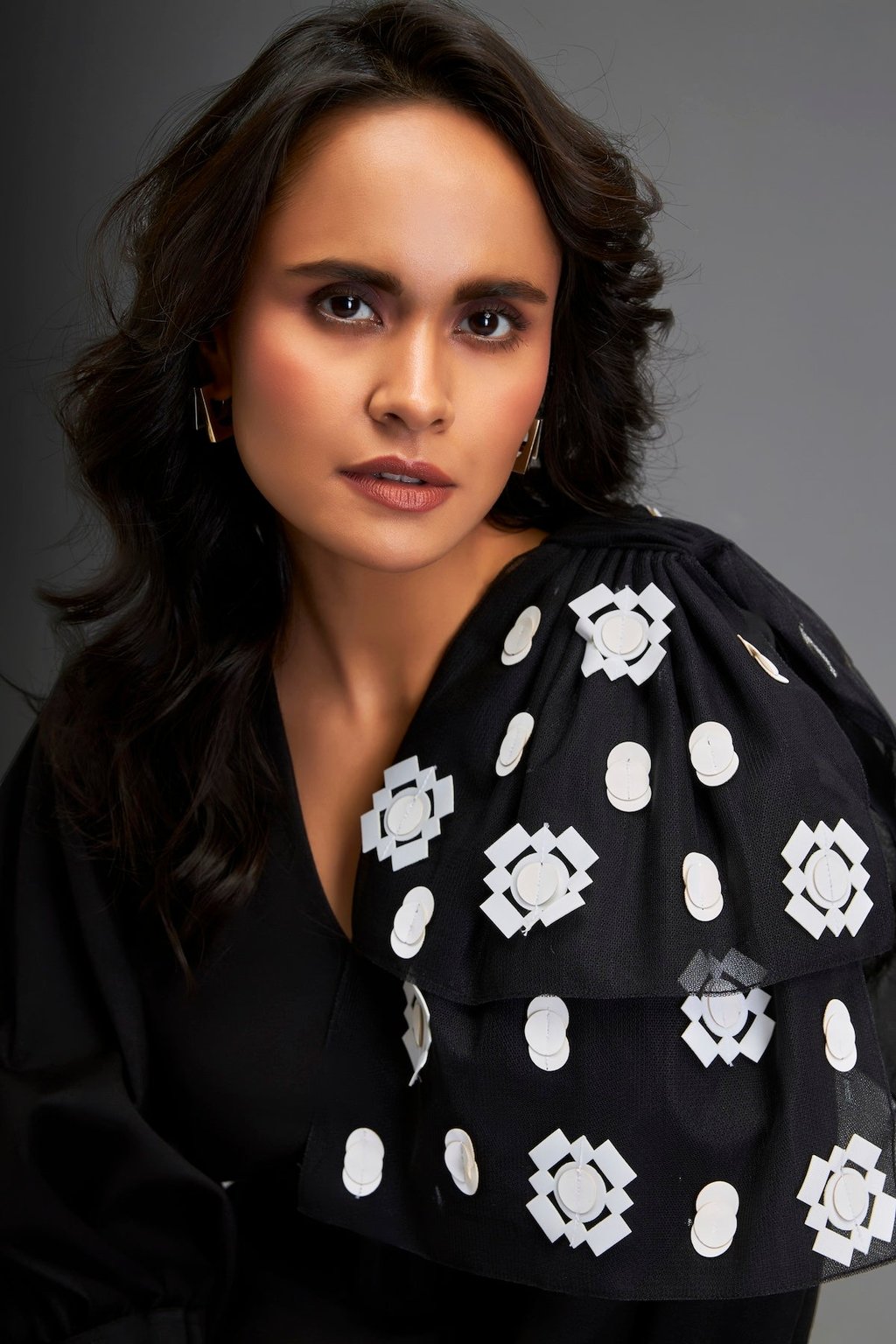 Playsuit with Applique Work on the Shoulder