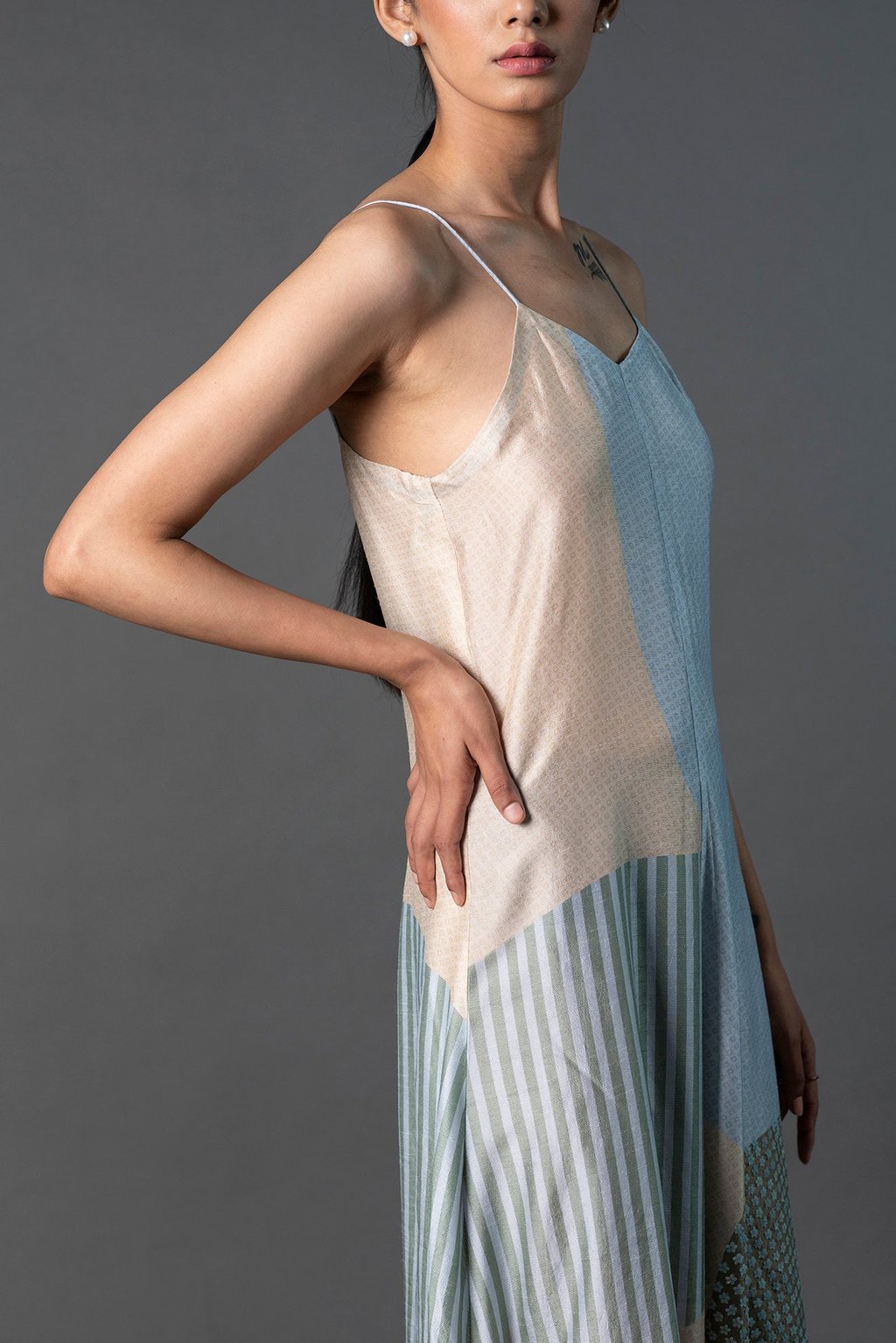 Array Bandhani Beige & Soft Blue Jumpsuit