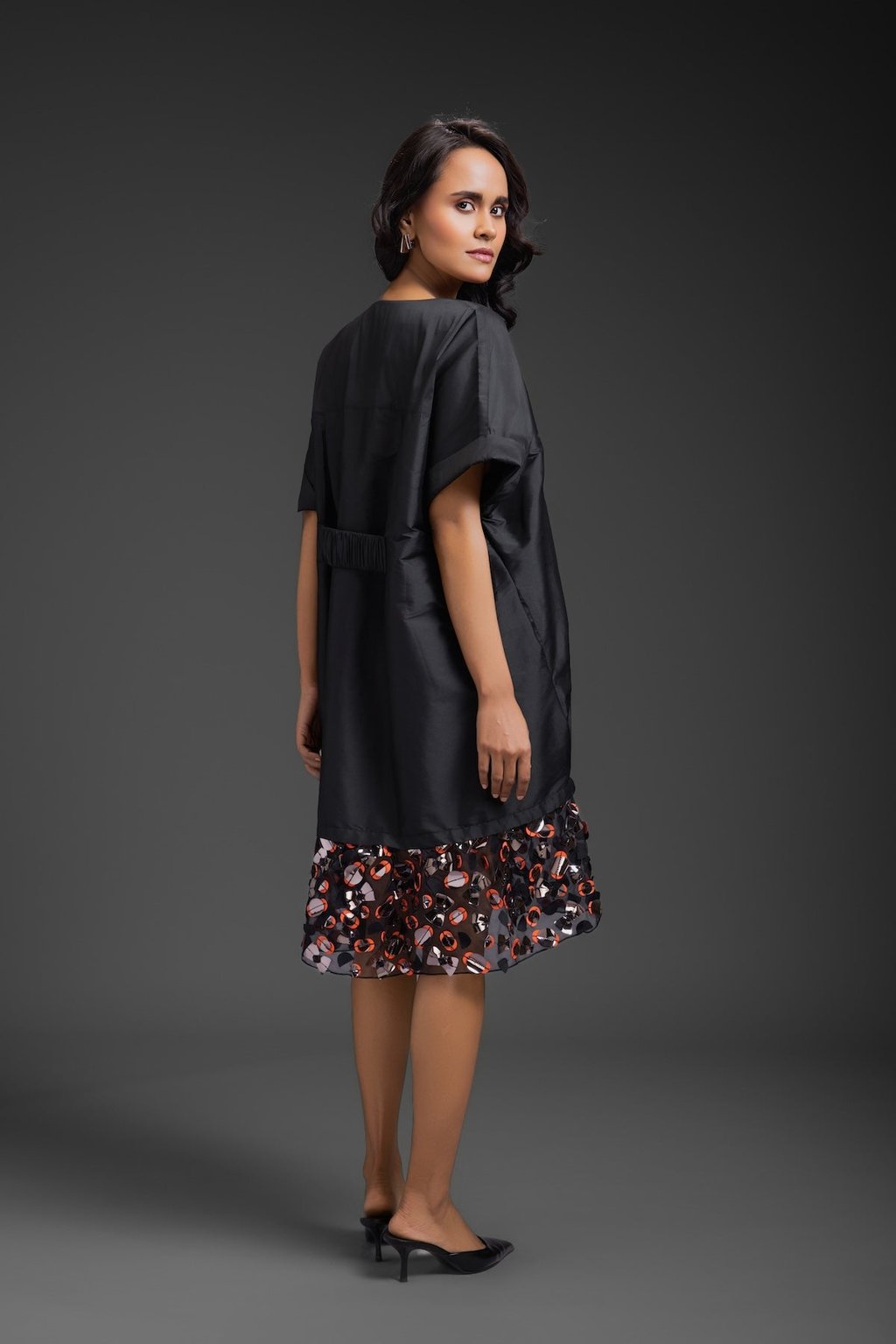Dress with Neon Metallic Detail